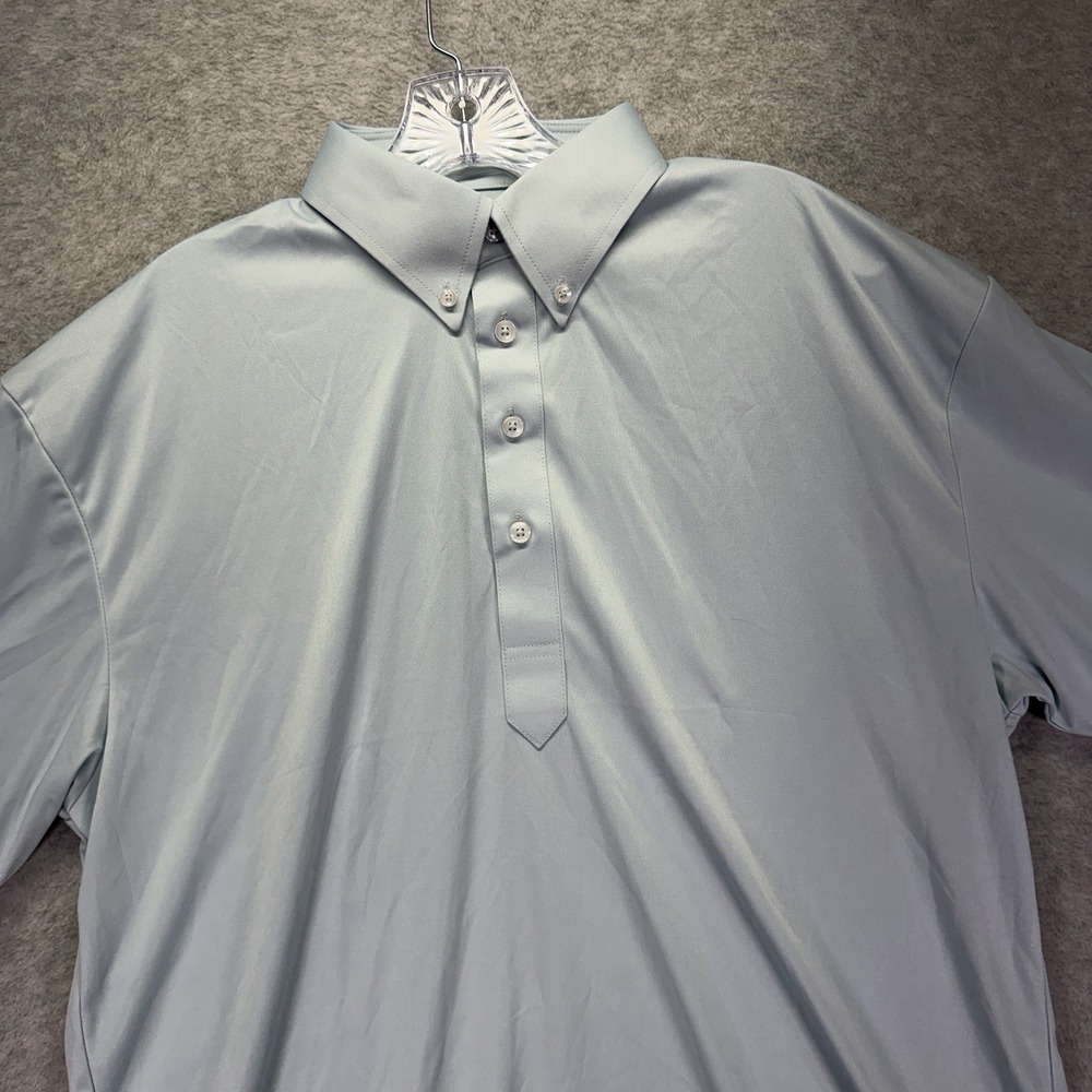 Collars & Co Dress Collar Polo Shirt Mens Large Green Performance Stretch